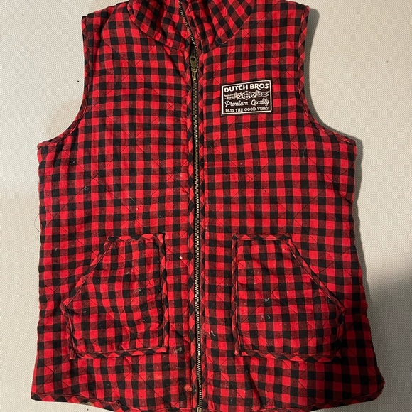 Womens dutch bros plaid vest - Picture 2 of 3